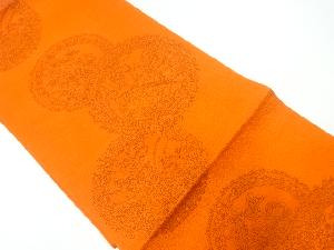 絵皿に花鳥模様織出し名古屋帯